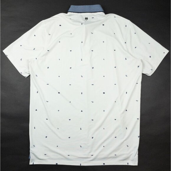 Greyson Spirit of Michigan Golf Polo Men's Large Wolf Print White Button-Down - Picture 4 of 14